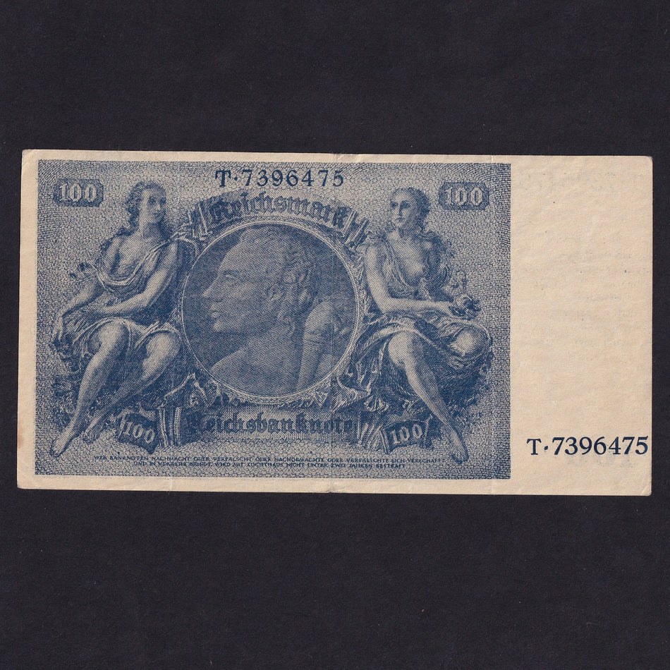 Germany (P190a) 100 Reichsmark emergency issue, 1945, photo mechanically produced, Fine