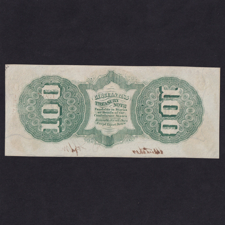 Confederate States (P63) $100, 1863, Lucy Pickens, 1st series, no.1561, Good EF