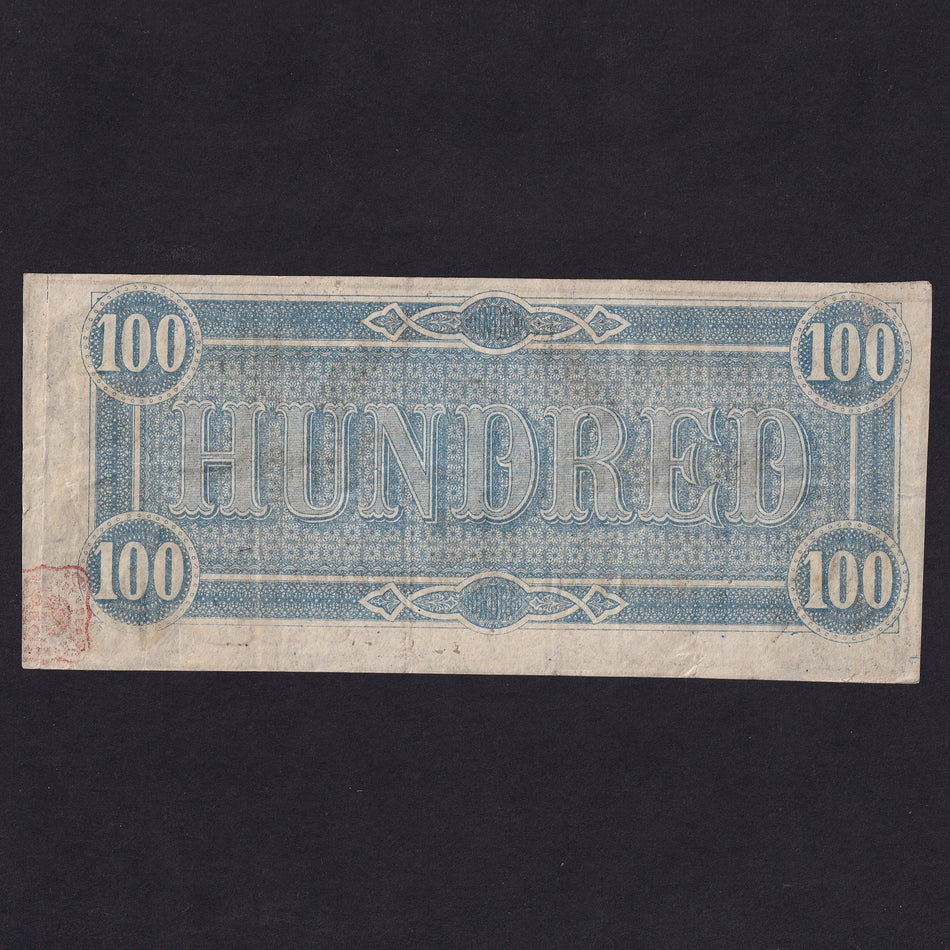 Confederate States (P71) $100, 1864, Lucy Pickens, no.4516, VF