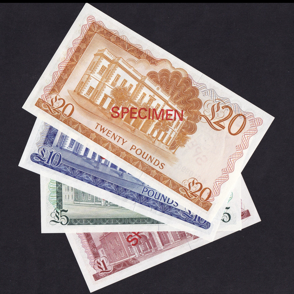 Gibraltar (PCS1) £1 - £20 specimen set (4 notes) collector series, QEII, no.010890, UNC