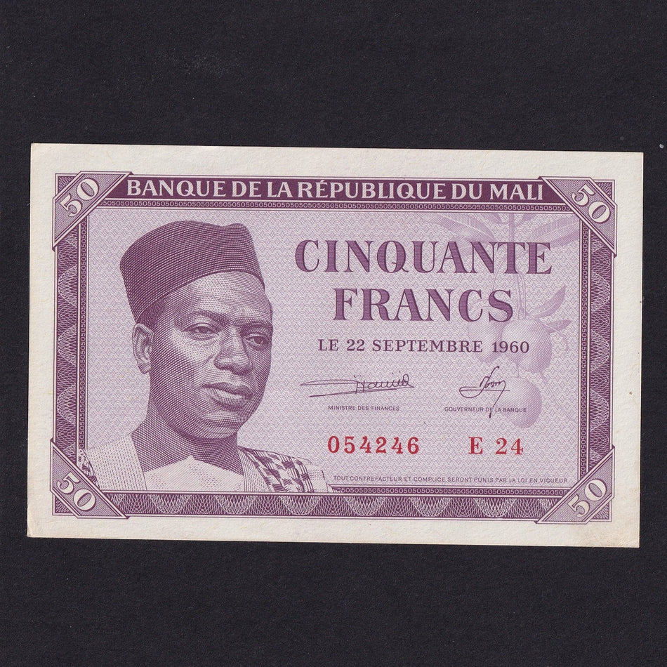 Mali (P2) 50 Francs, 1960, Keita, E24 054246, A/UNC