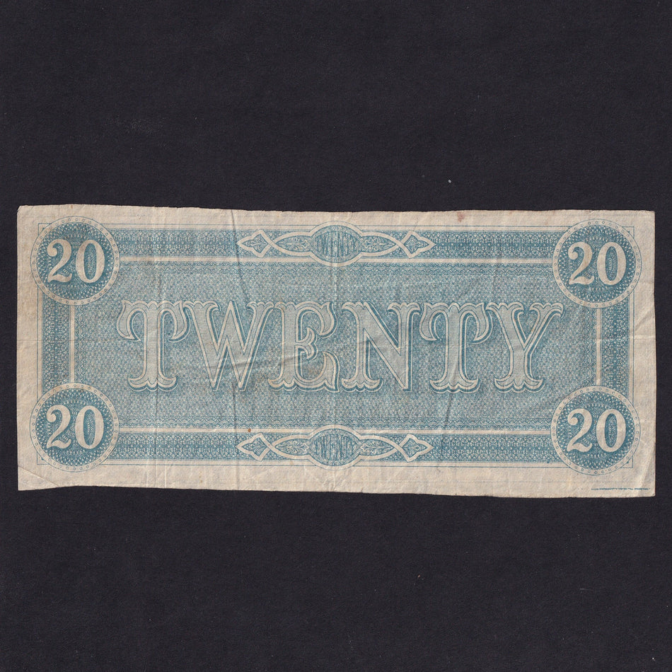 Confederate States (P69) $20, 1864, Stephens, no.66371, VF