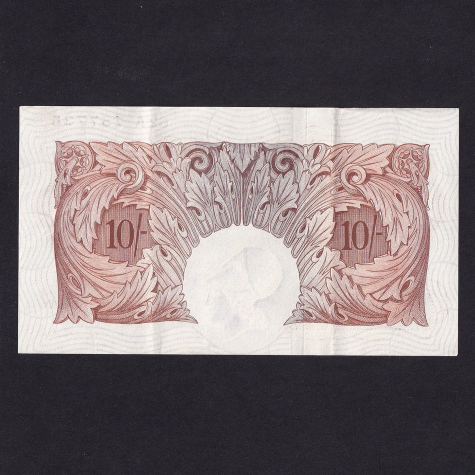 Bank of England (B372) O'Brien, 10 Shillings replacement note, 62A 757735, two strong folds, EF