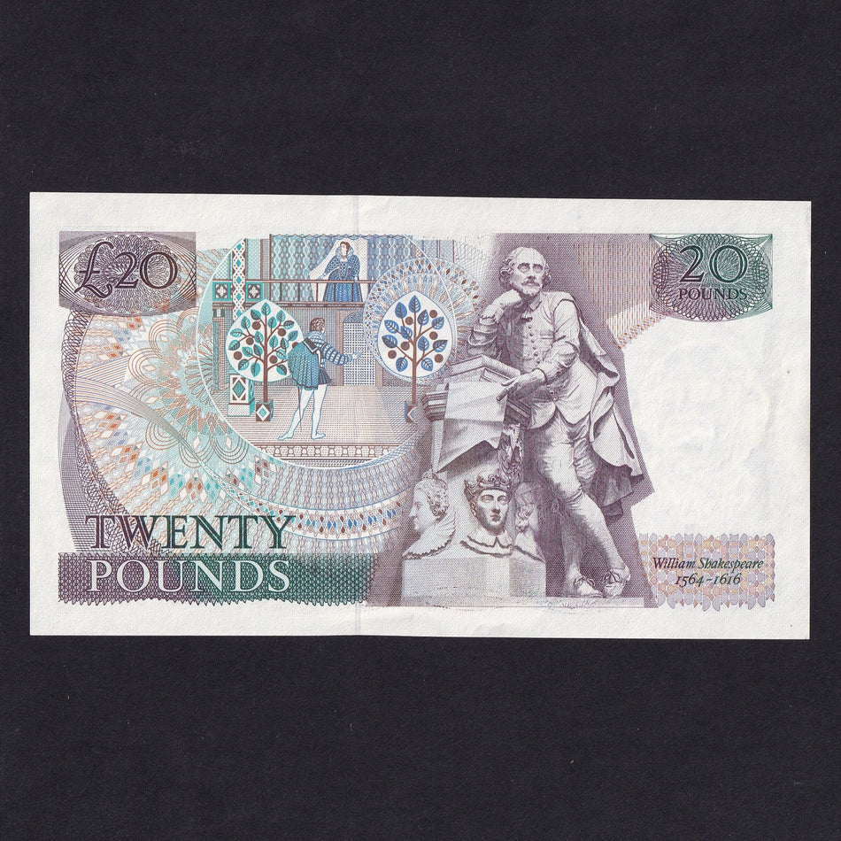 Bank of England (B351) Somerset, £20, Shakespeare watermark, green added, mid-series, 45J, A/UNC