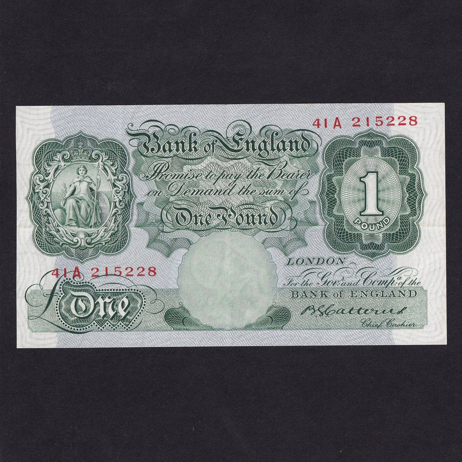 Bank of England (B226) Catterns, £1, 41A, pressed, VF