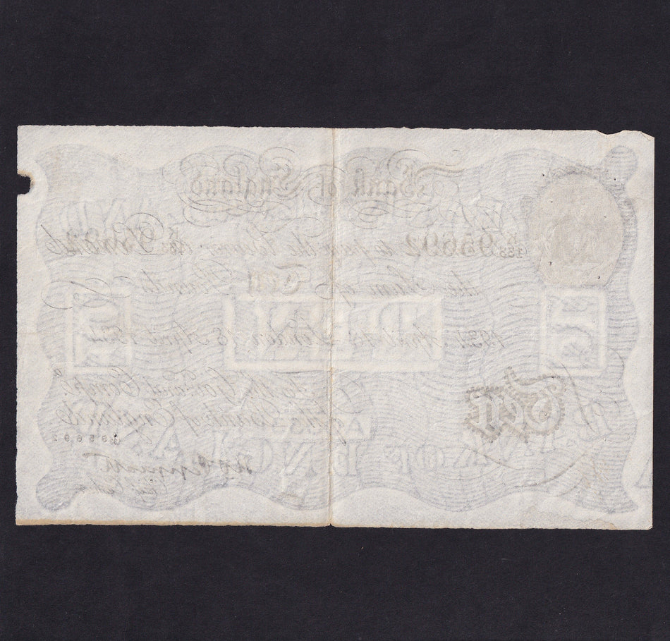 Operation Bernhard - Nazi forgery 1942-44, Peppiatt , £10, 18th April 1934, K133 95692, VF