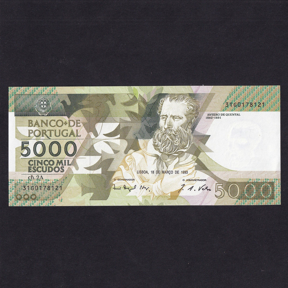 Portugal (P184e) 5000 Escudos, 18th March 1993, A/UNC