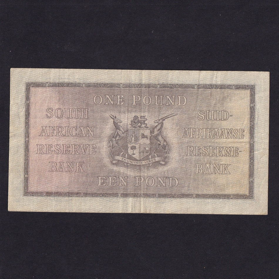 South Africa (P84e) £1, 1st September 1944, Postmus signature, A/141 957815, VF