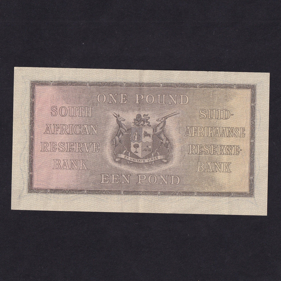 South Africa (P84f) £1, 12th April 1947, De Kock signature, A/170 174699, folds, EF