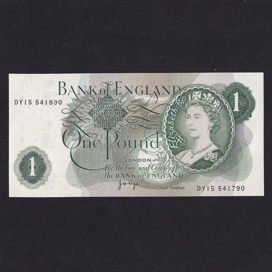 Bank of England (B322) Page, £1 error, mismatched serial, DY15 541890/ 541790, UNC