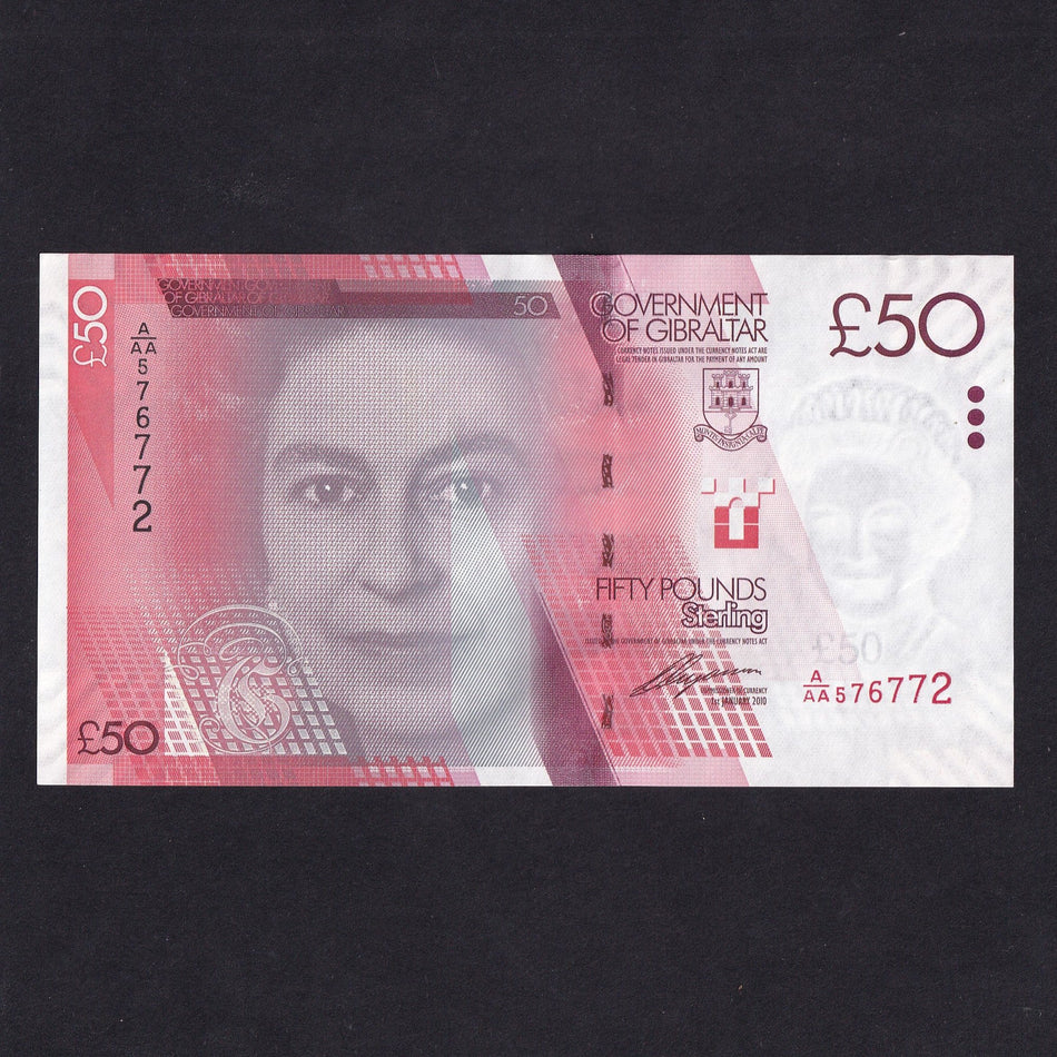 Gibraltar (P38) £50, 2010, QEII, A/AA 576772, UNC