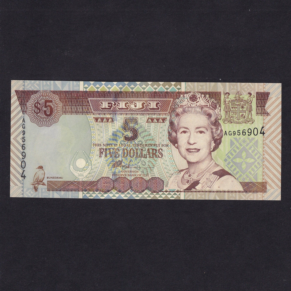 Fiji (P15b) $5, QEII, double letter prefix, UNC