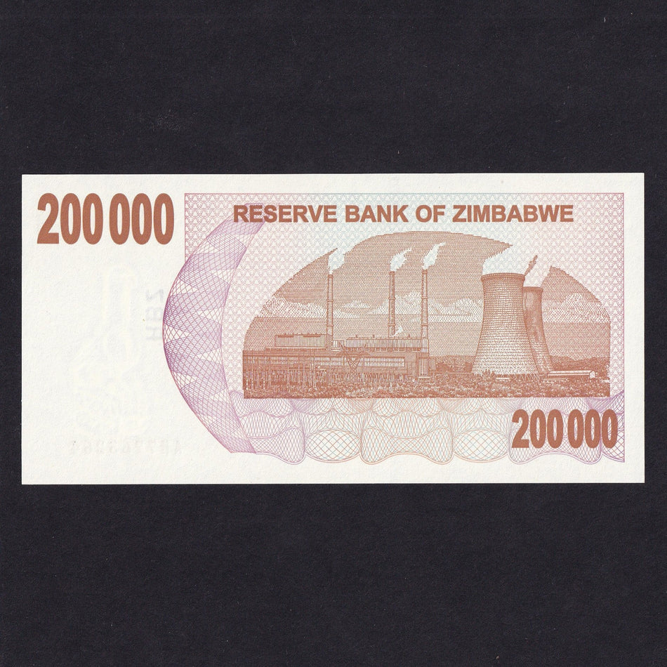 Zimbabwe (P49) 200,000 Dollars, 2007, UNC