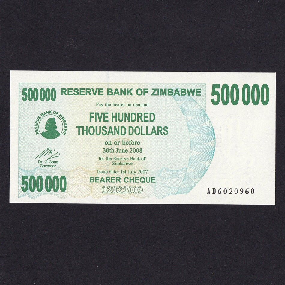 Zimbabwe (P51) 500,000 Dollars, 2008, UNC