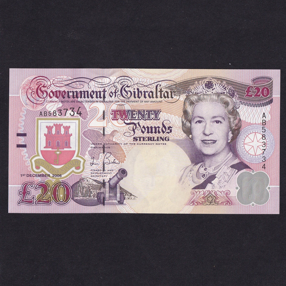 Gibraltar (P33a) £20, 2006, AB583734, QEII, UNC