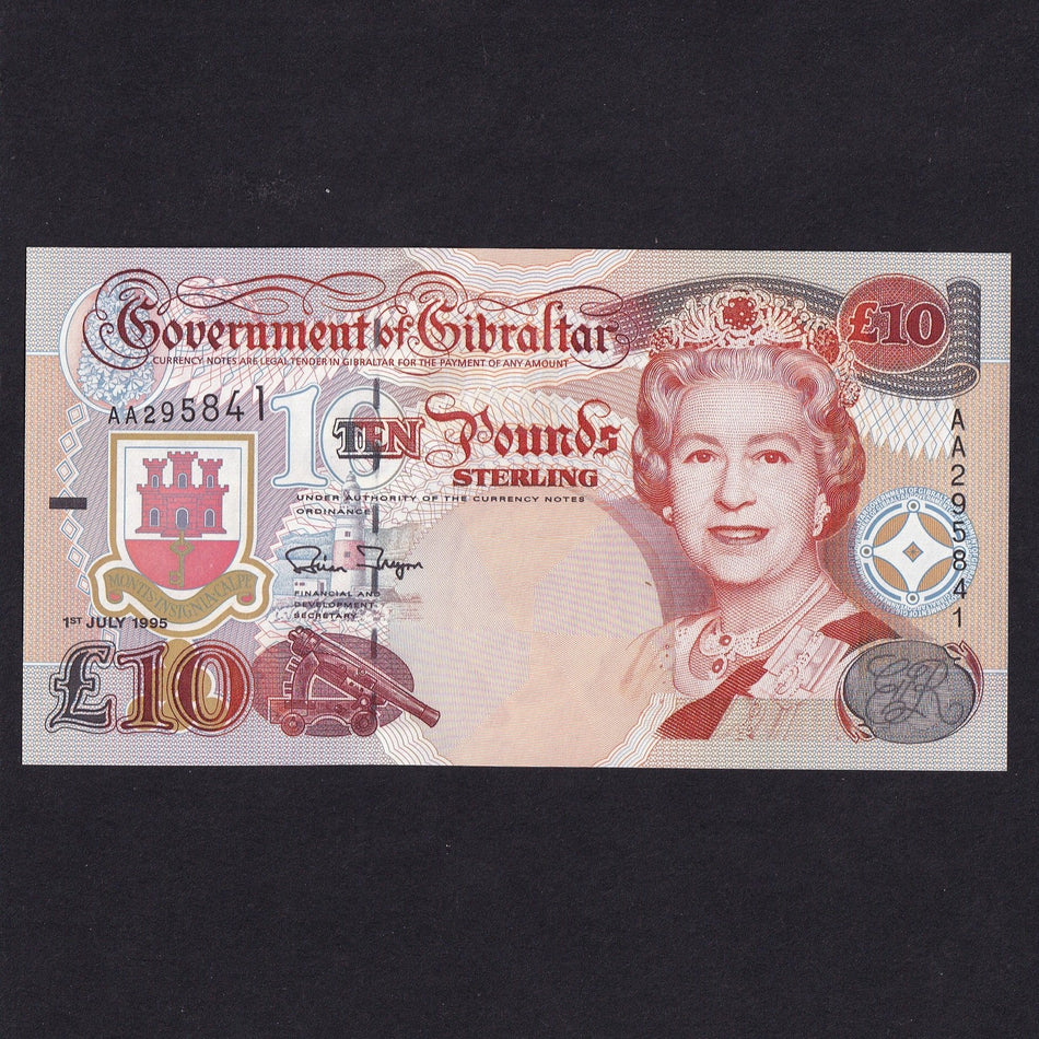 Gibraltar (P26) £10, 1995, QEII, UNC