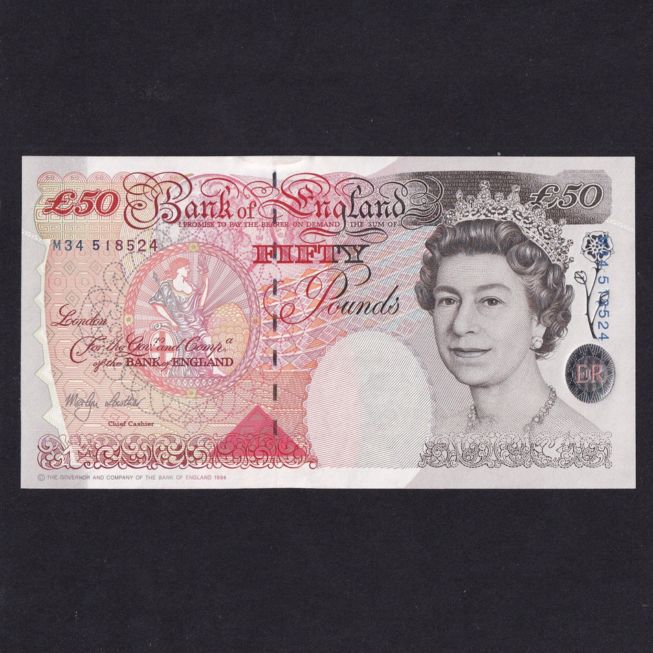 Bank of England (B385) Lowther, £50, M34, UNC