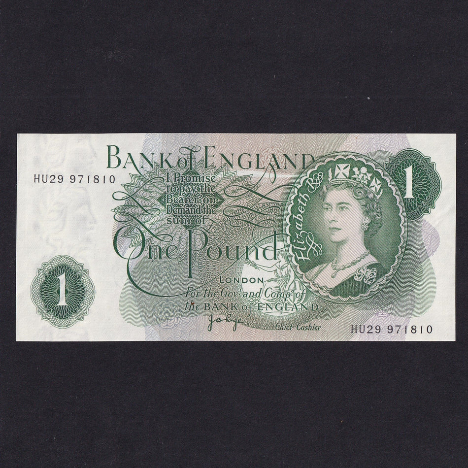 Bank of England (B322) Page, £1, HU29, UNC