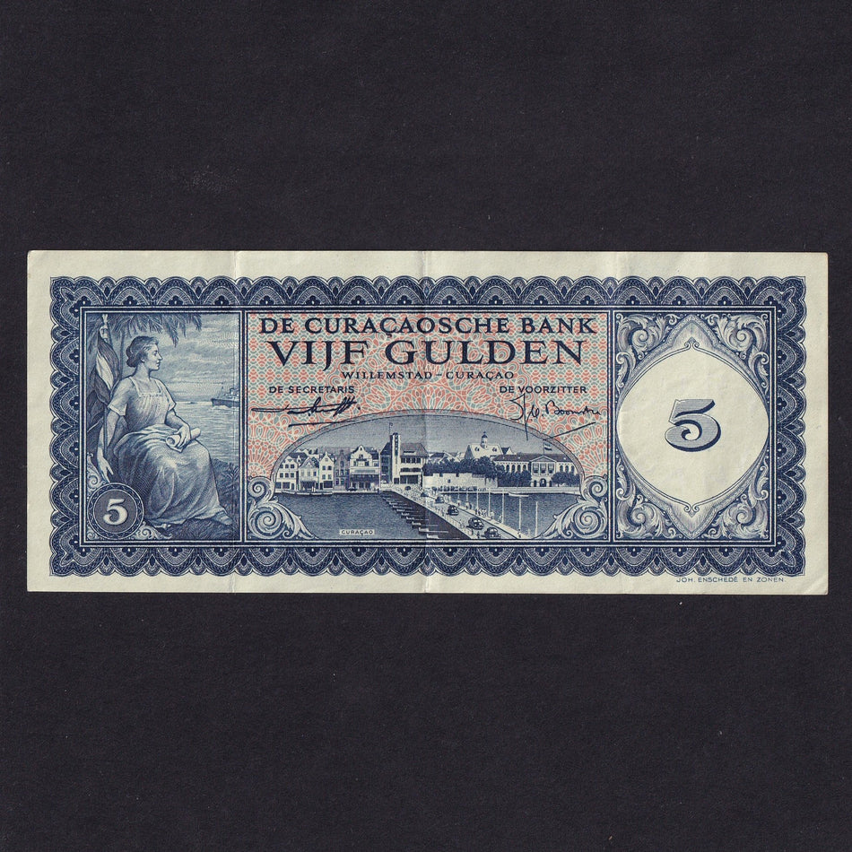 Curacao (P45) 5 Gulden, 1958, Good VF