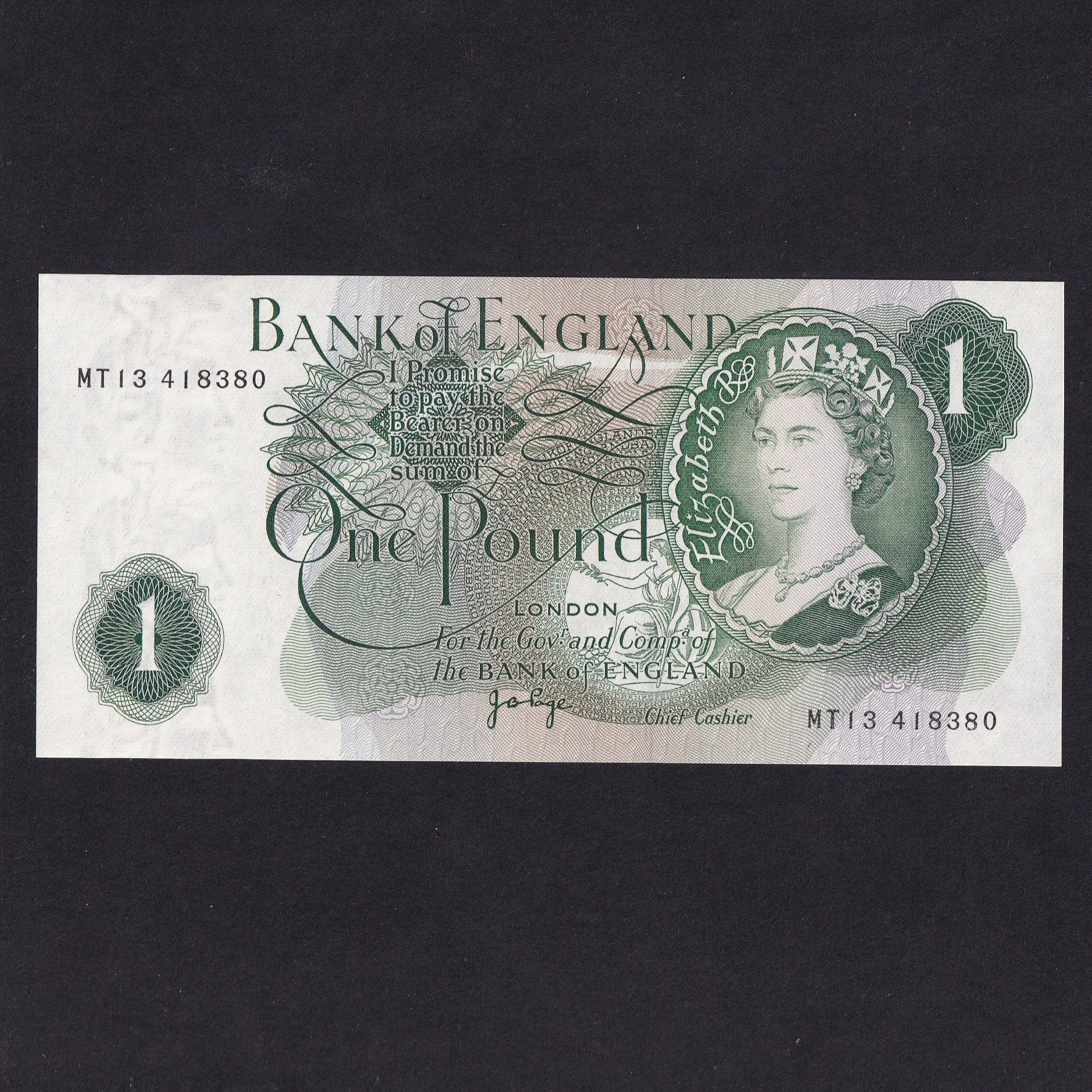 Bank of England (B323) Page, £1 replacement, MT13, UNC – Colin Narbeth ...