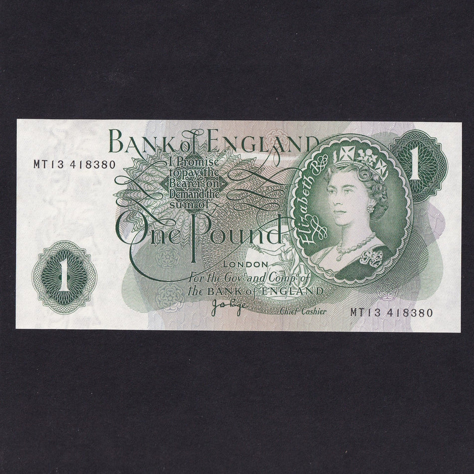 Bank of England (B323) Page, £1 replacement, MT13, UNC