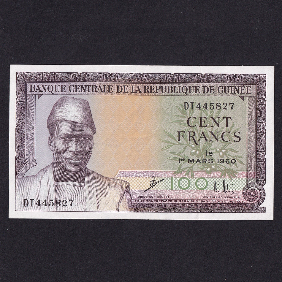 Guinea (P13a) 100 Francs, 1960, President Touré, UNC