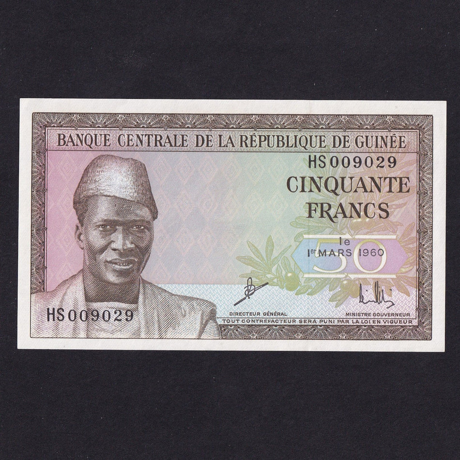 Guinea (P12a) 50 Francs, 1960, President Touré, UNC