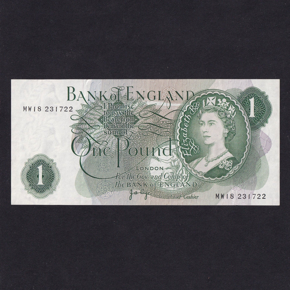 Bank of England (B323) Page, £1 replacement, HW18, traced to MW19, UNC