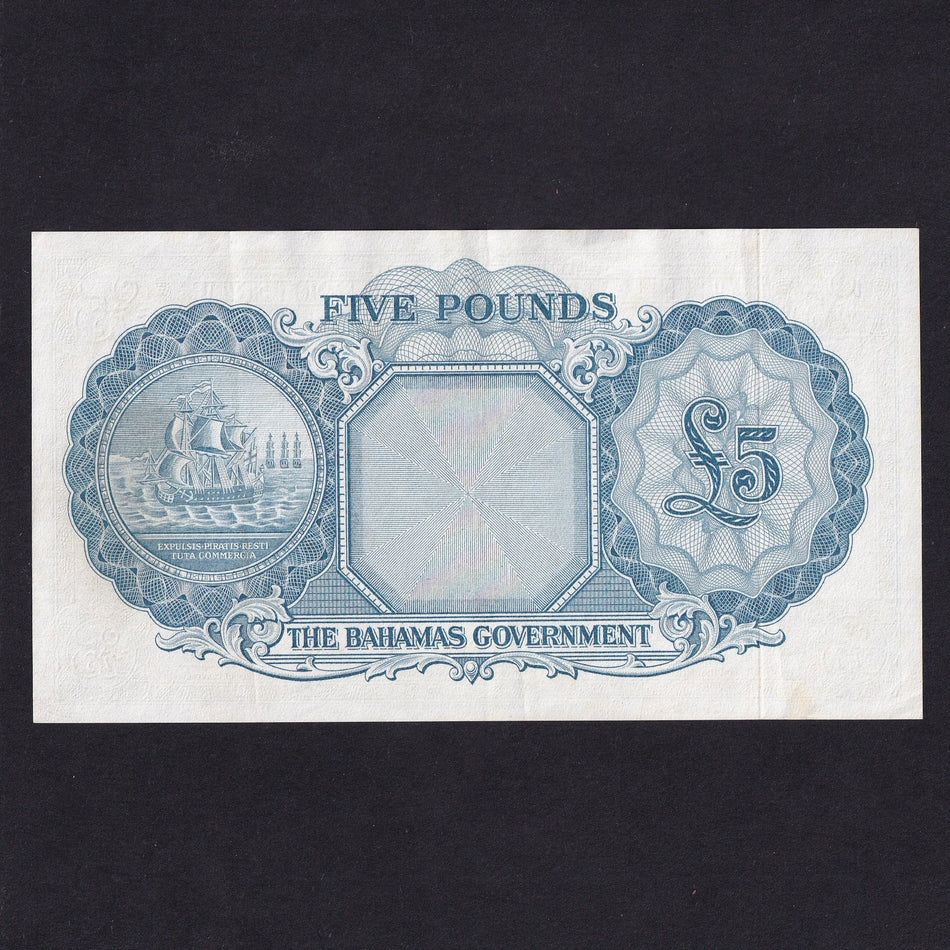 Bahamas (P16d) £5, QEII, A/2 133532, Good EF