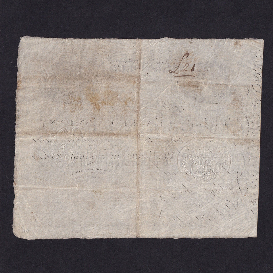 Scotland, Leith Banking Company, 1 Guinea, 1st June 1819, pay Alex Macdonald, no.151/310, LB5b, Good VF