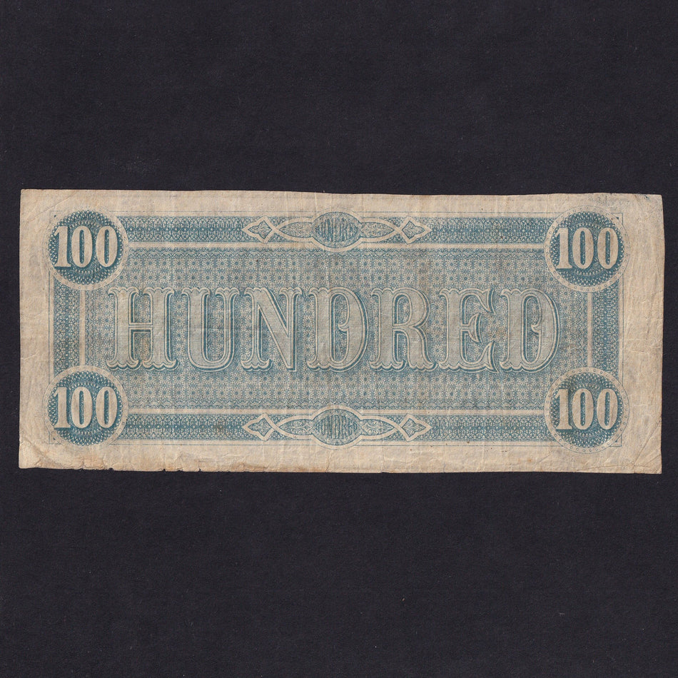 Confederate States (P71) $100, 1864, Lucy Pickens, no.22744, Good Fine