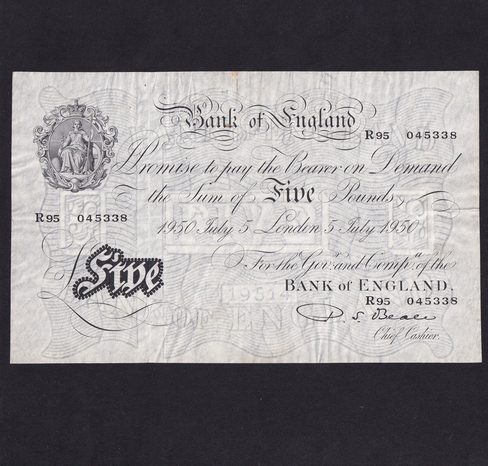 Bank of England (B270) Beale, £5, 5th July 1950, R95 045338, A/VF