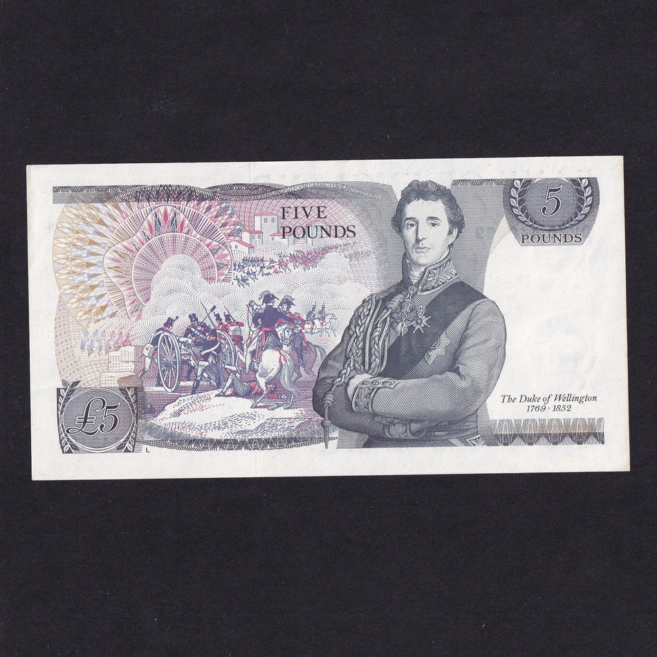 Bank of England (B343a) Somerset, £5 error, missing signature, DU70 448489, Good EF