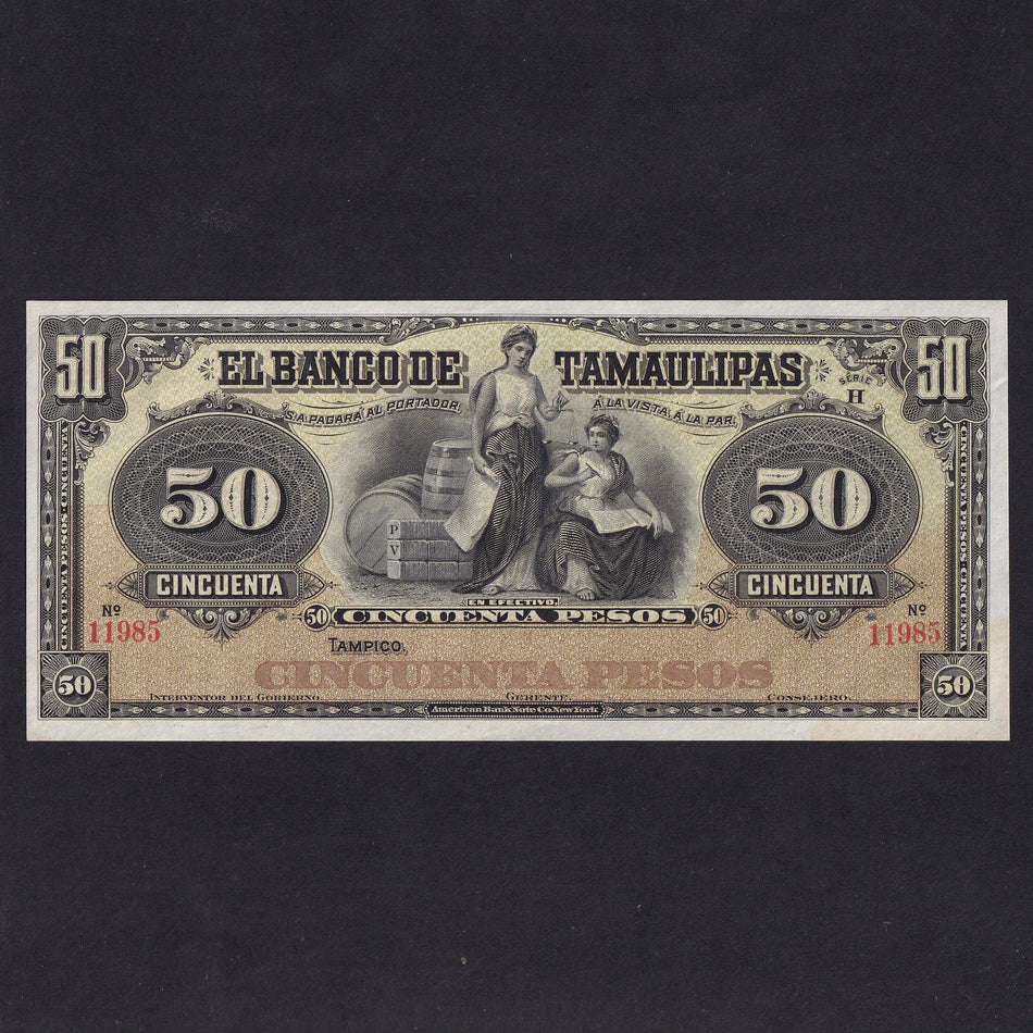 Mexico (PS432r) Banco de Tamaulipas, $50, 18xx, unissued, no.11985, series H, slight discolour, Good EF