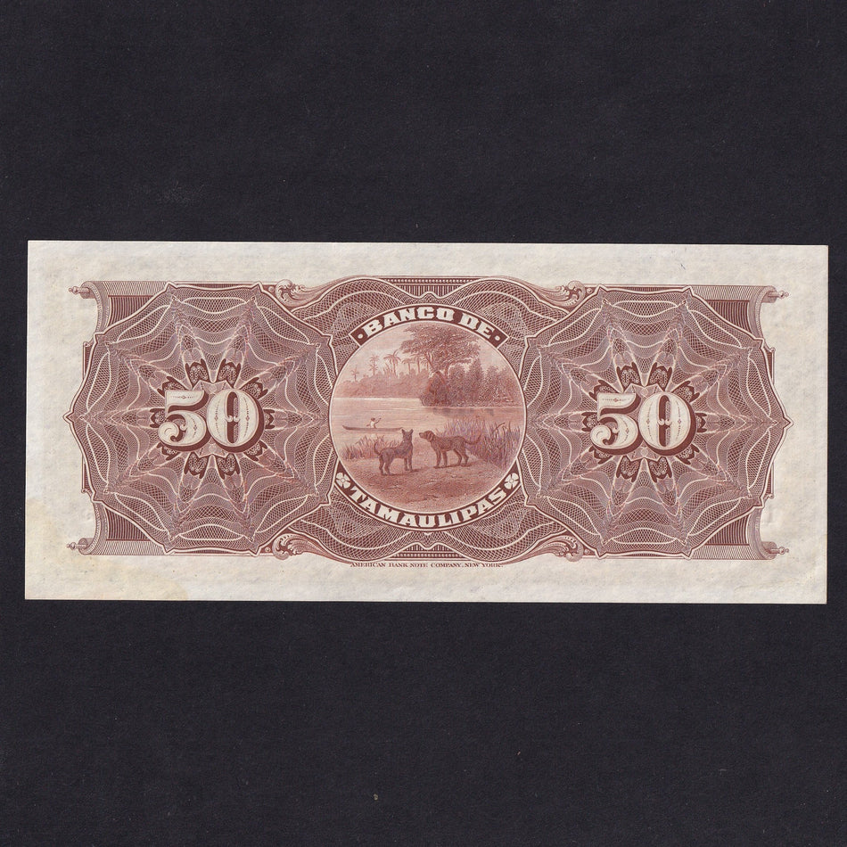 Mexico (PS432r) Banco de Tamaulipas, $50, 18xx, unissued, no.11985, series H, slight discolour, Good EF