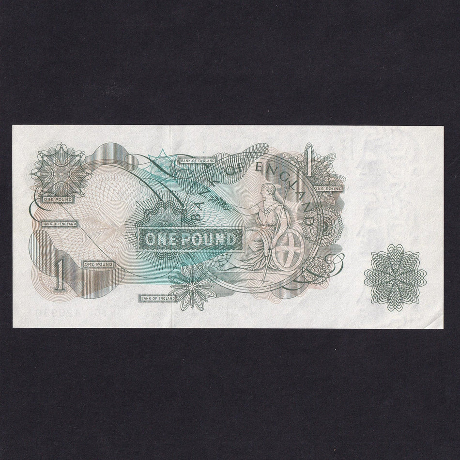 Bank of England (B320) Page, £1 error, missing purple underprint, W15E, Good EF