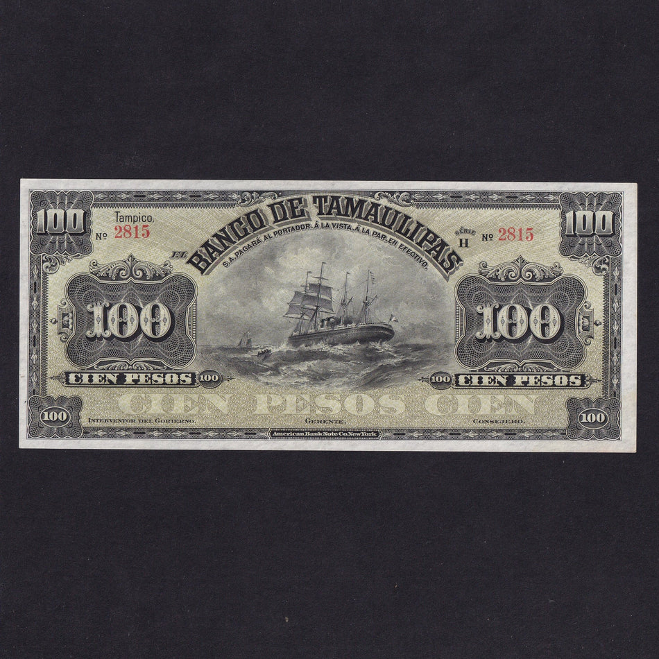 Mexico (PS433r2) Banco de Tamaulipas, $100, 18xx, unissued, no.2815, series H, slight discolour, Good EF