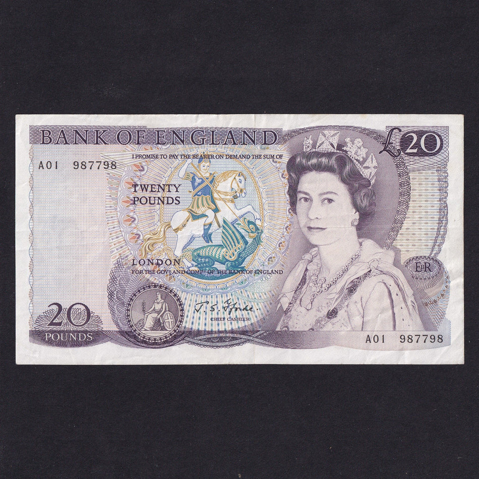 Bank of England (B318) Fforde, £20, A01 987798, pressed, A/VF