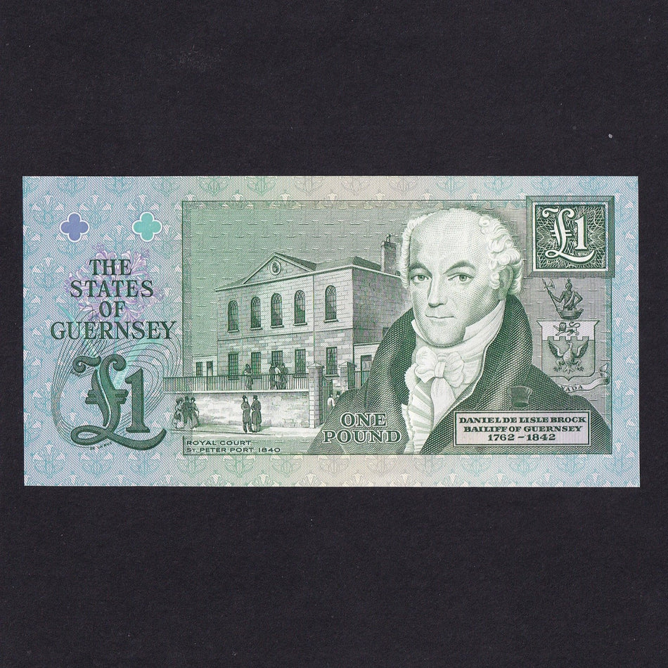 Guernsey (P52b) £1, 1993-2001, Trestain signature but P99996x, last of prefix, UNC