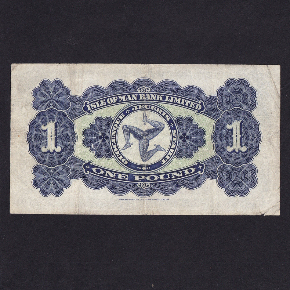 Isle of Man (P.6d) IOM Bank Limited, £1, 17th March 1958, J/4 0621, M283, biro, Fine