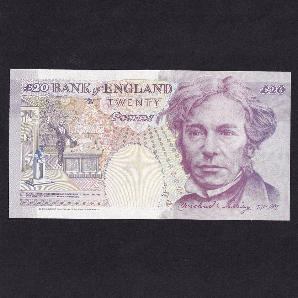 Bank of England (B374) Kentfield, £20, X01 001333, first million from circulation but note 333 as note1 - 1000 NOT ISSUED, UNC