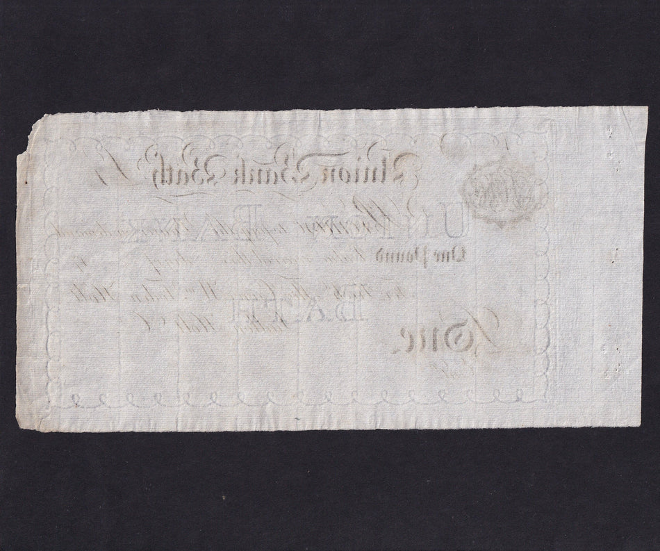 Provincial - Union Bank Bath, £1, 17xx, for Crowe, Foden, Holt etc., Outing 1922a, Good Fine