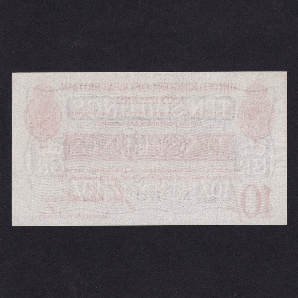 Treasury Series (T12 type 2) Bradbury, 10 Shillings, 2nd issue, De La Rue, L180 27722, expertly pressed, otherwise Good VF