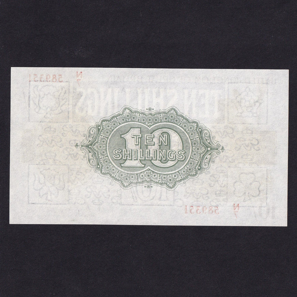 Treasury Series (T30) Fisher, 10 Shillings, N7 589351, watermark composite, A/UNC