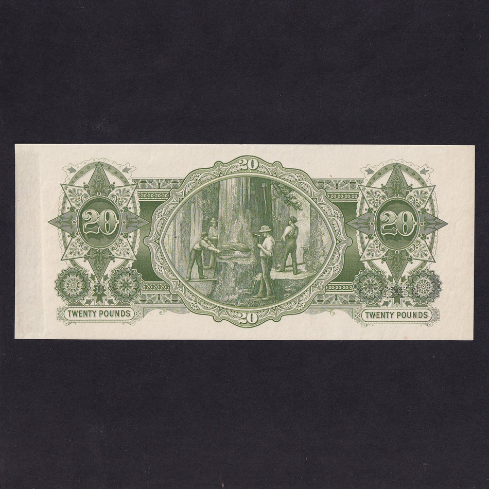 Australia, £20, Harrison banknote design reverse proof, c.1924, Pick unlisted B118 , mount marks, Good EF