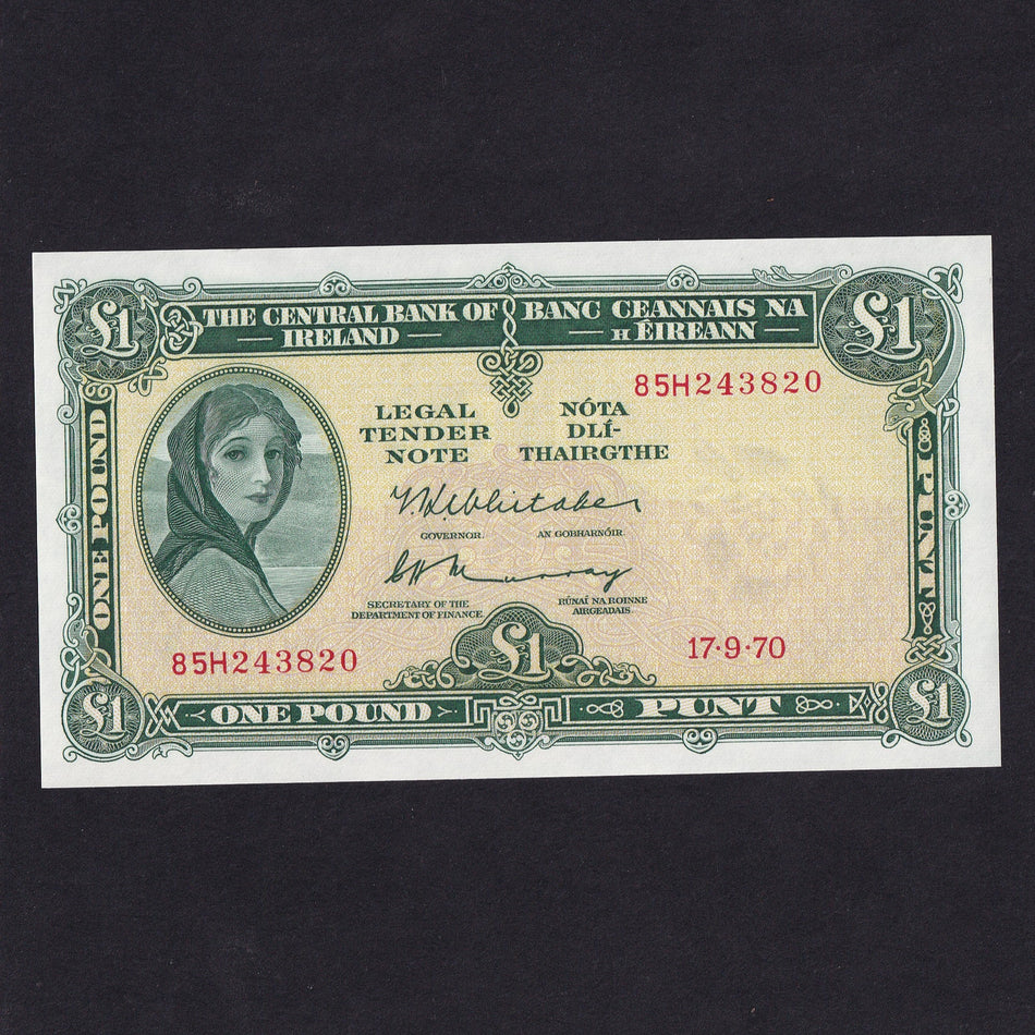 Ireland (P64b) £1, 17th September 1970, 85H 243820, Whitaker/ Murray, LTN54, UNC