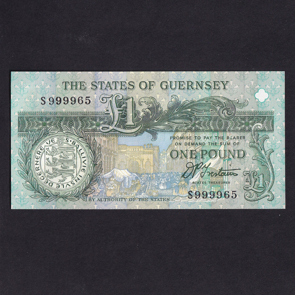 Guernsey (P52b) £1, 1993-2001, S99996x, last of Trestain signature, UNC