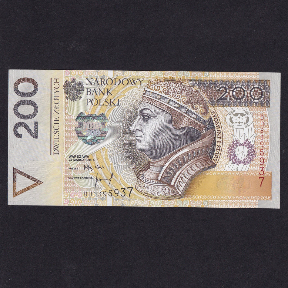 Poland (P177) 200 Zloty, 1994, DU6395937, UNC