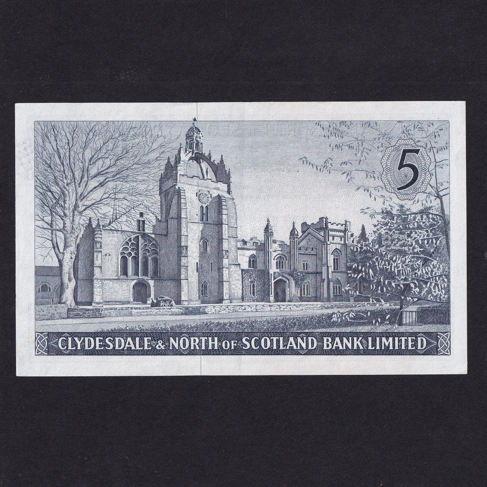 Scotland (P196) Clydesdale & North of Scotland Bank, £5, 20th September 1961, B/B 014566, CL29, EF