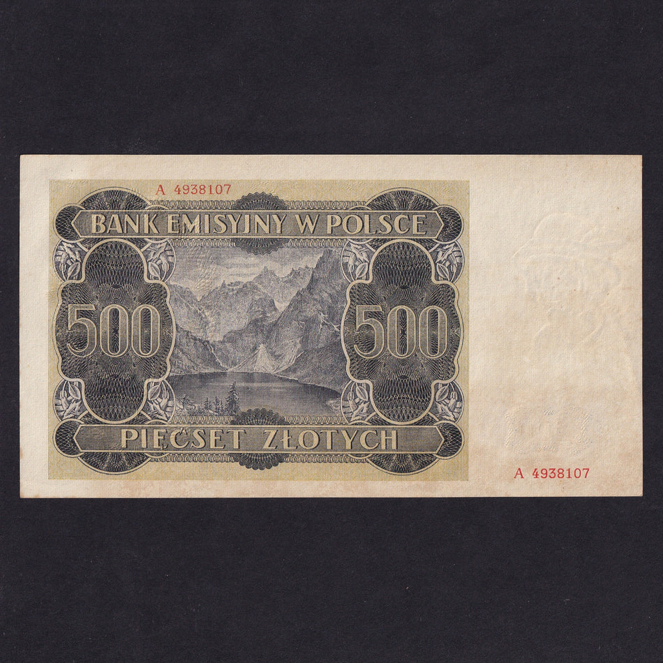 Poland (P98) 500 Zloty, 1940, A 4938107, rust reverse, Good VF